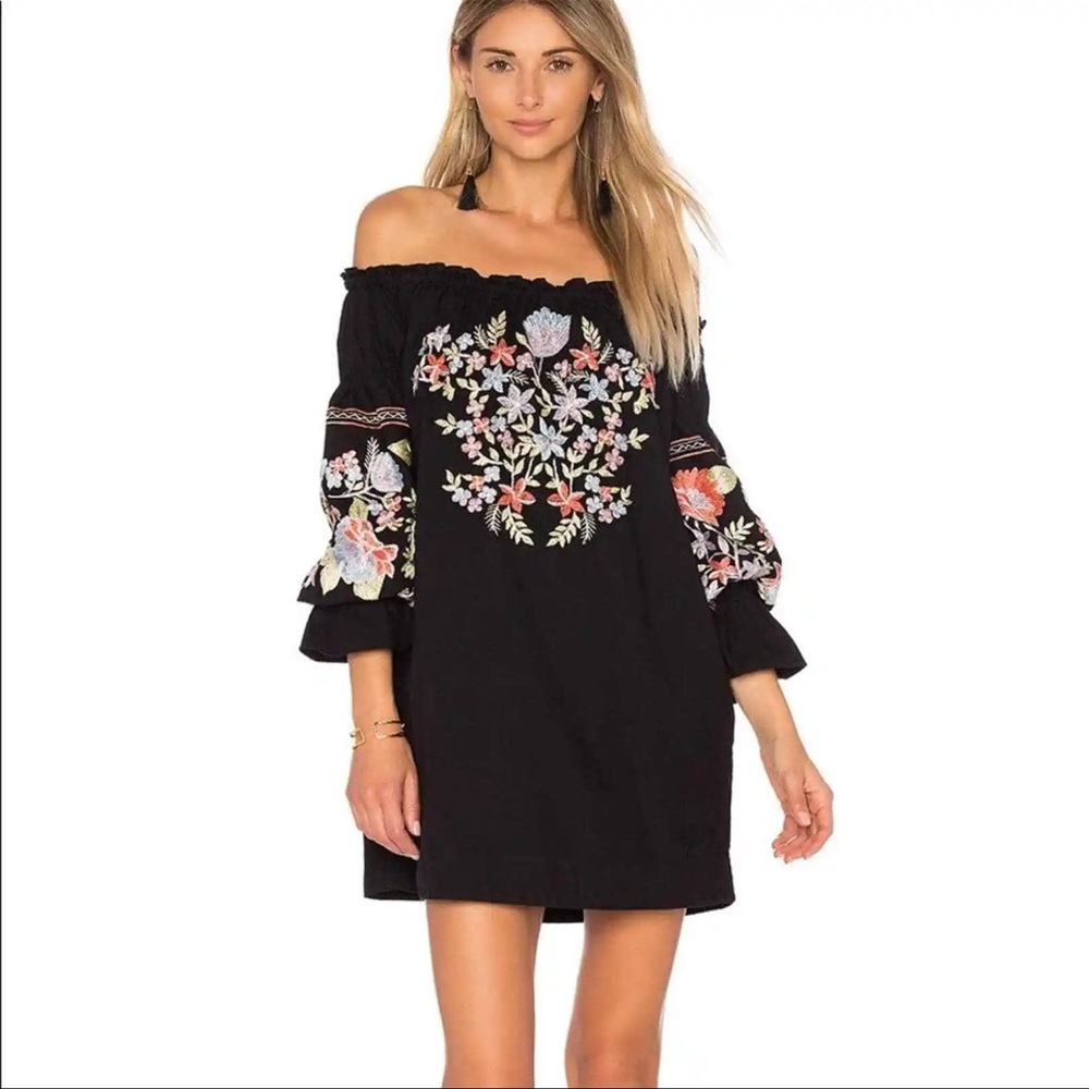 Free People Fleur Du Jour Embroidered Mini Dress Size Small
